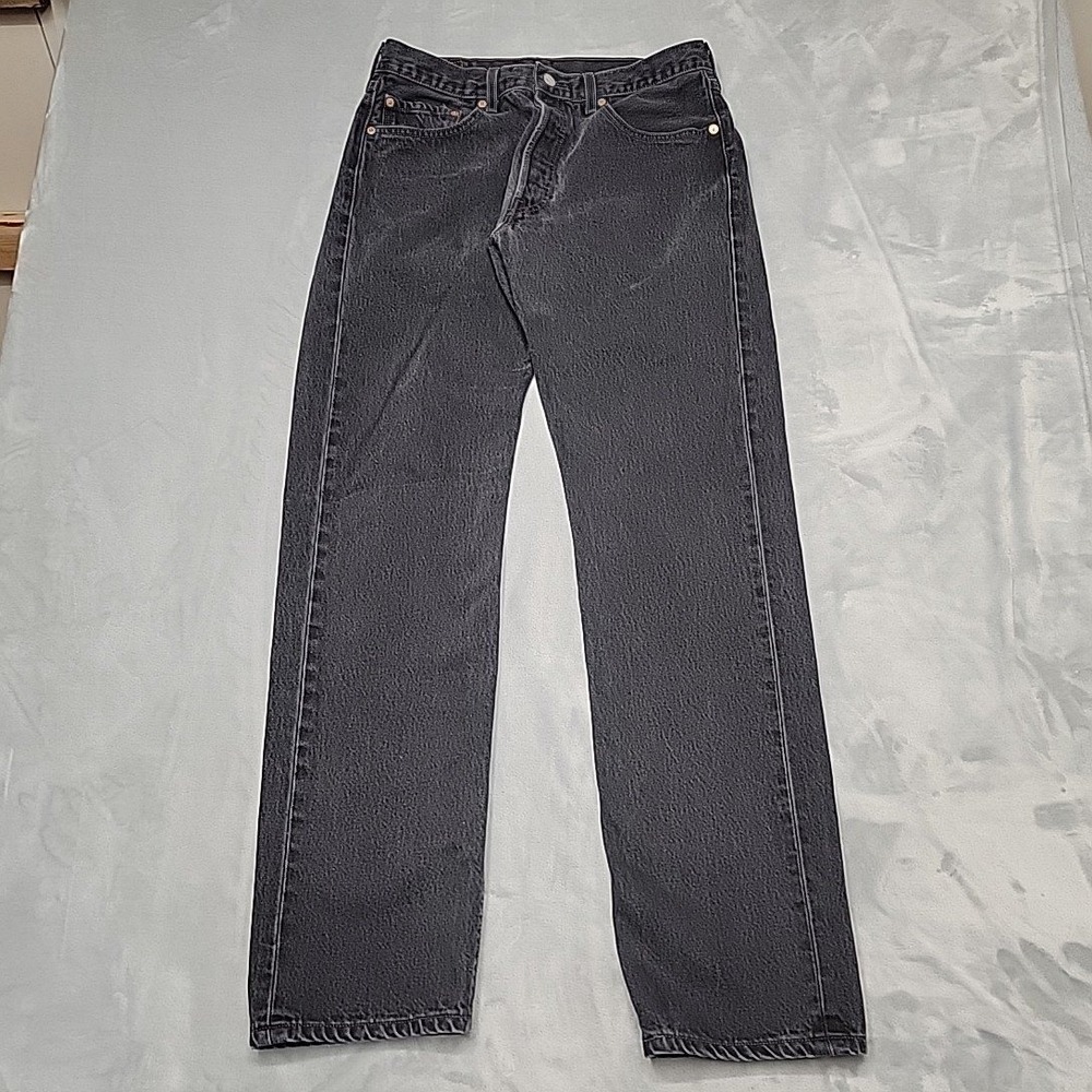 VTG Levi Jeans Mens 34x34 Black 501 Straight Leg Button Fly Workwear